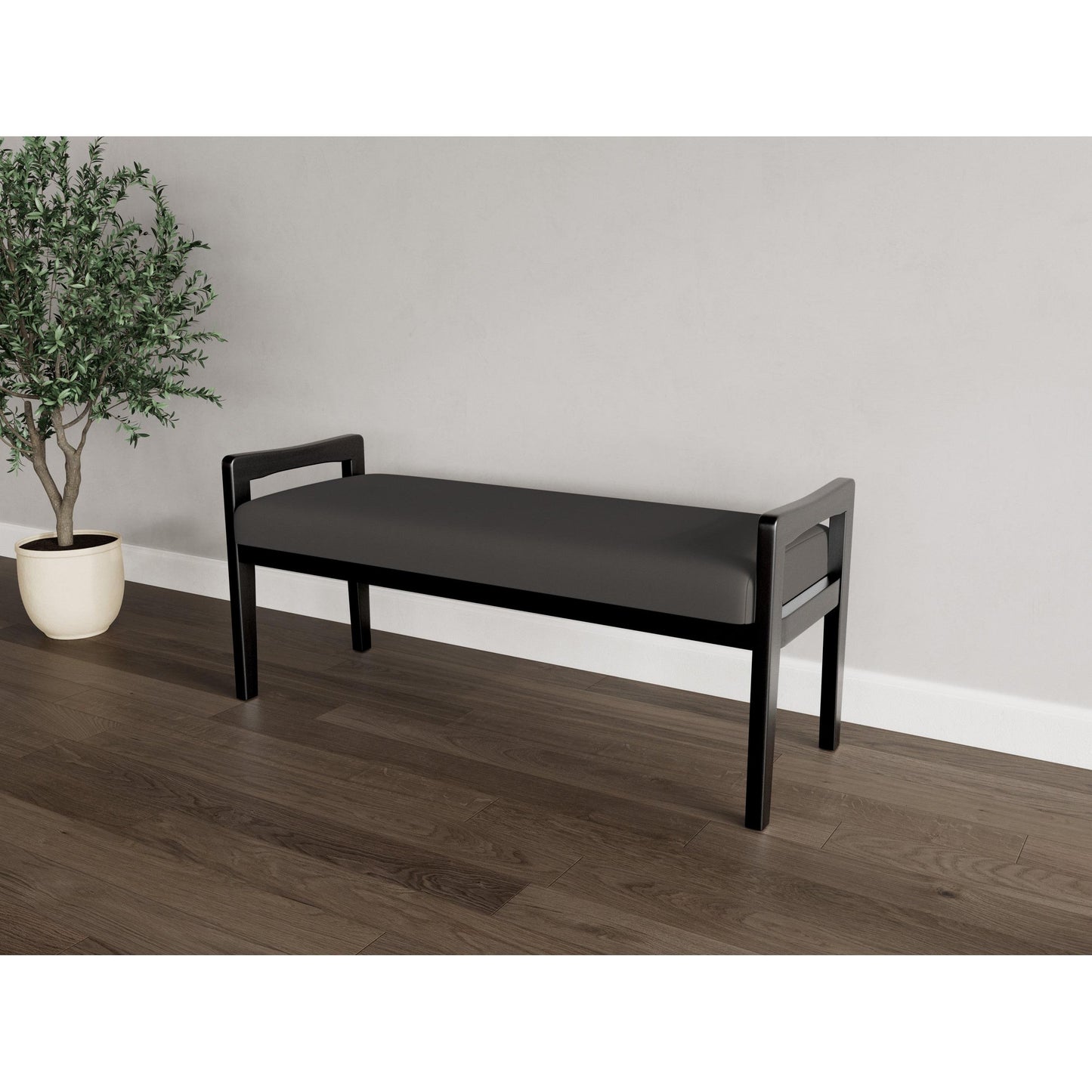 Weston Waiting Reception 2 Seat Bench Wood Frame