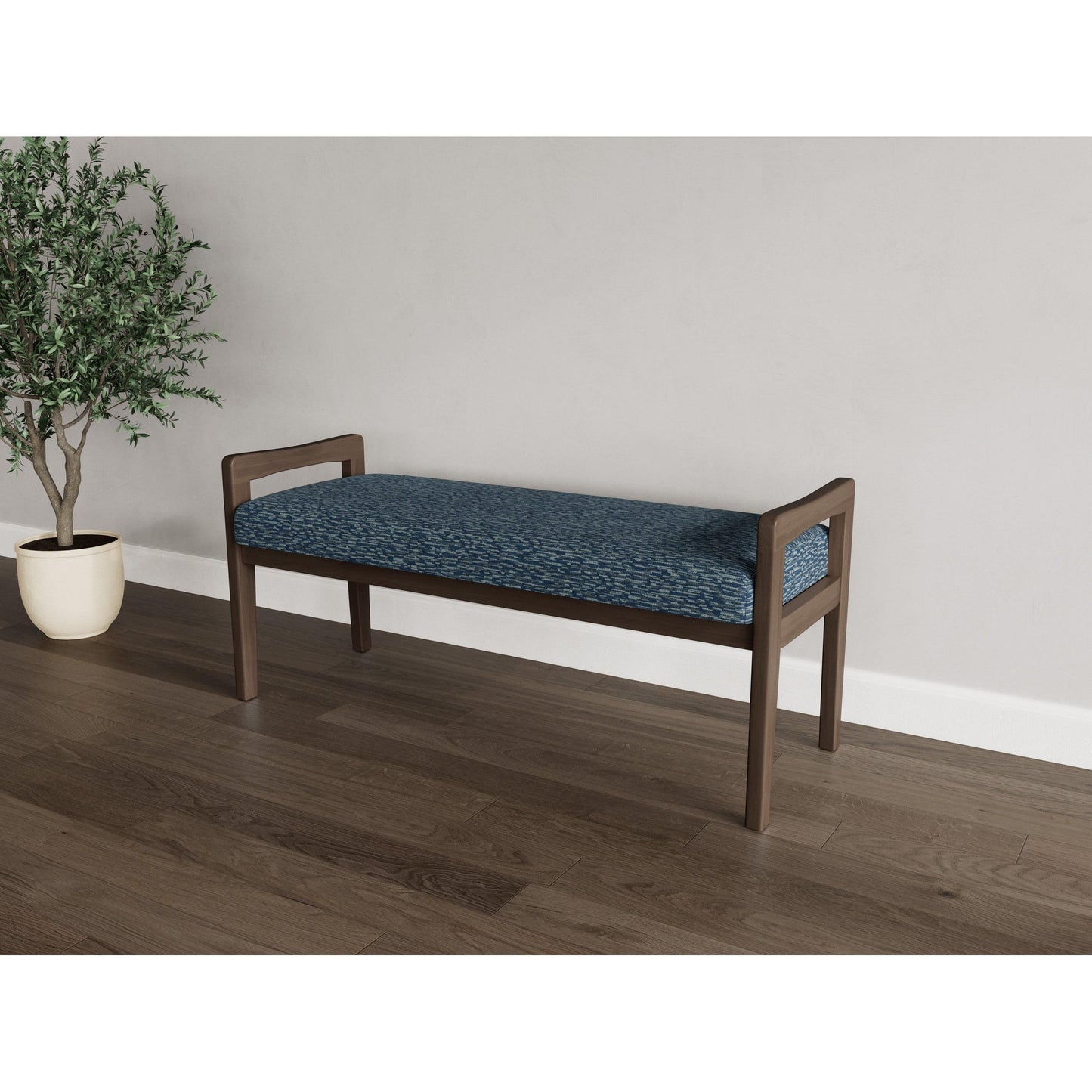 Weston Waiting Reception 2 Seat Bench Wood Frame