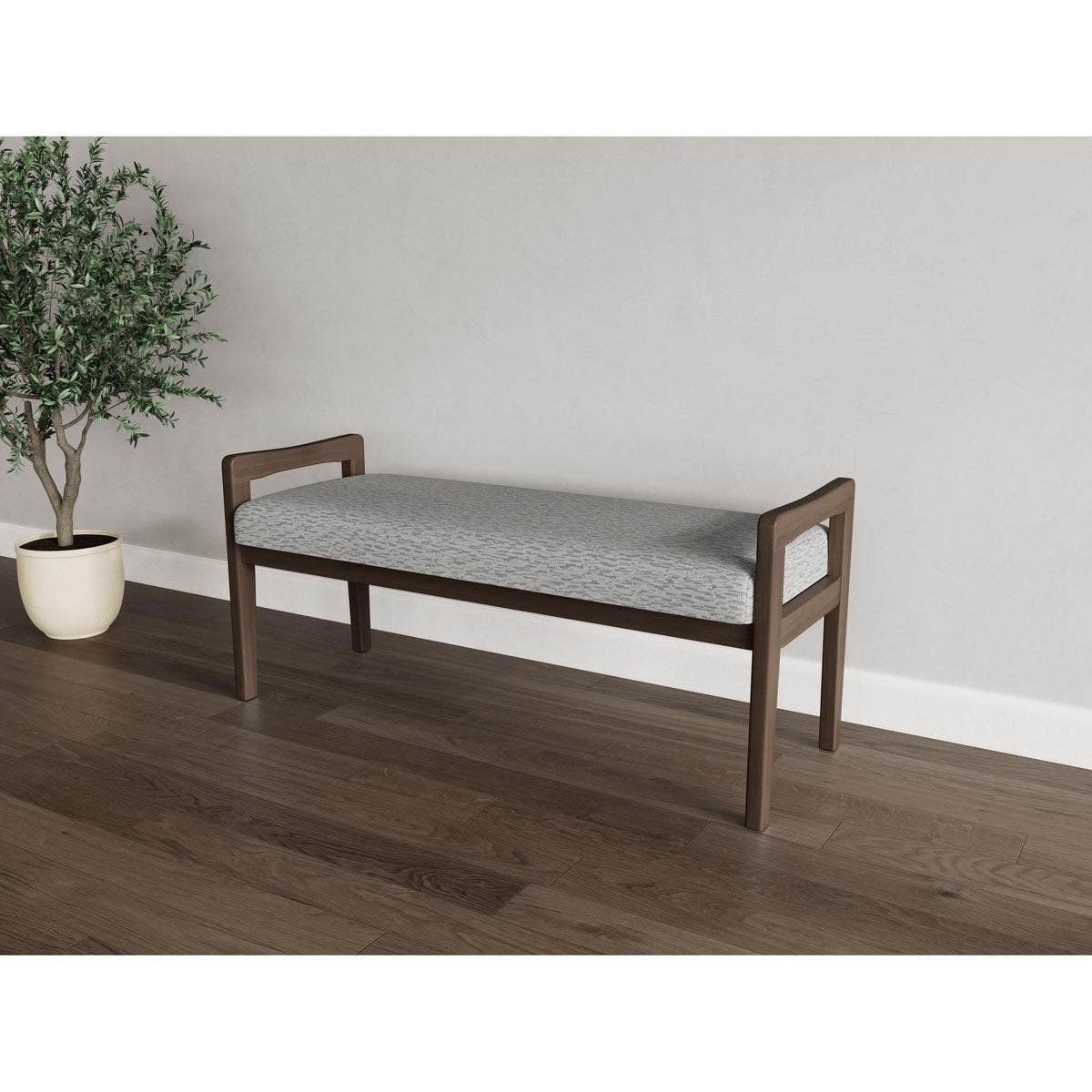 Weston Waiting Reception 2 Seat Bench Wood Frame
