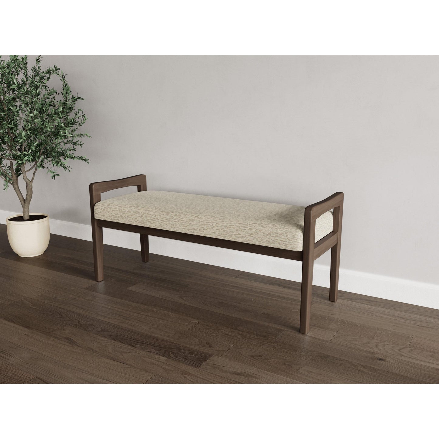 Weston Waiting Reception 2 Seat Bench Wood Frame