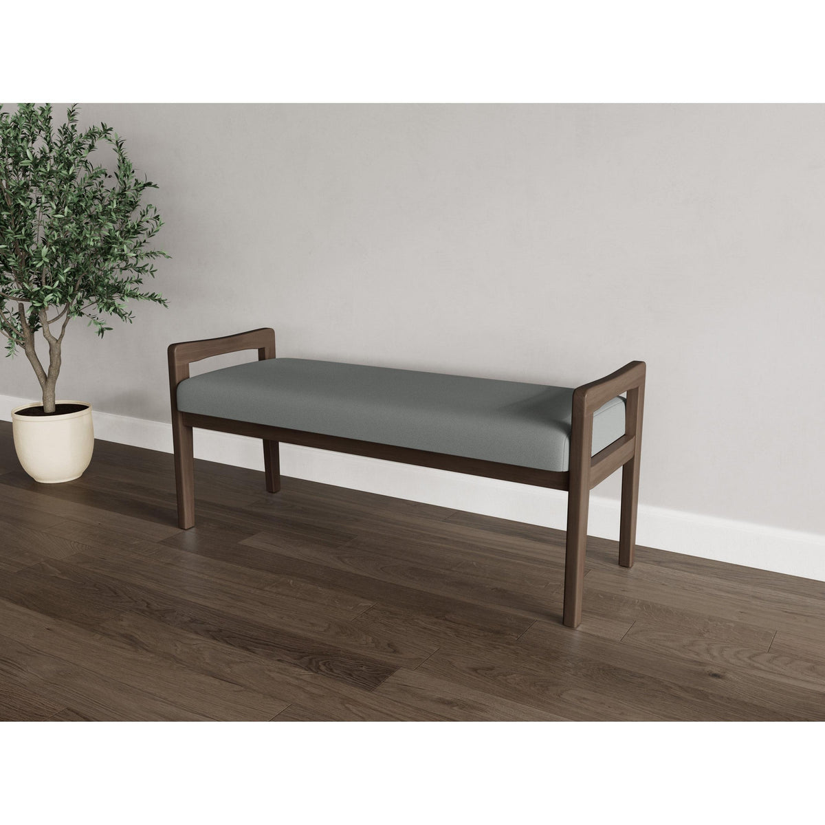 Weston Waiting Reception 2 Seat Bench Wood Frame