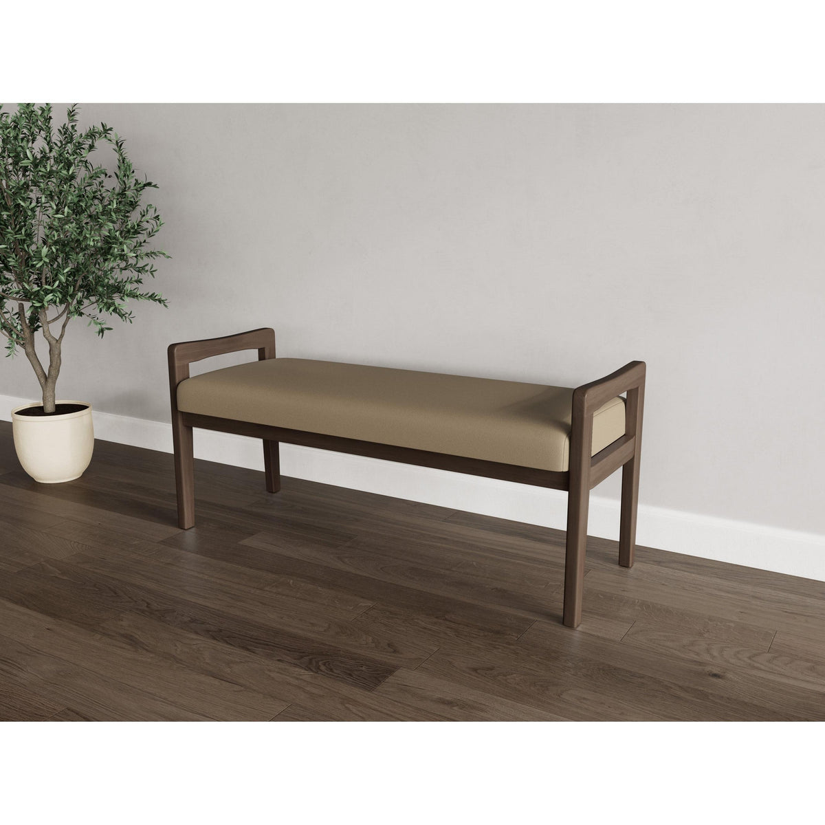 Weston Waiting Reception 2 Seat Bench Wood Frame