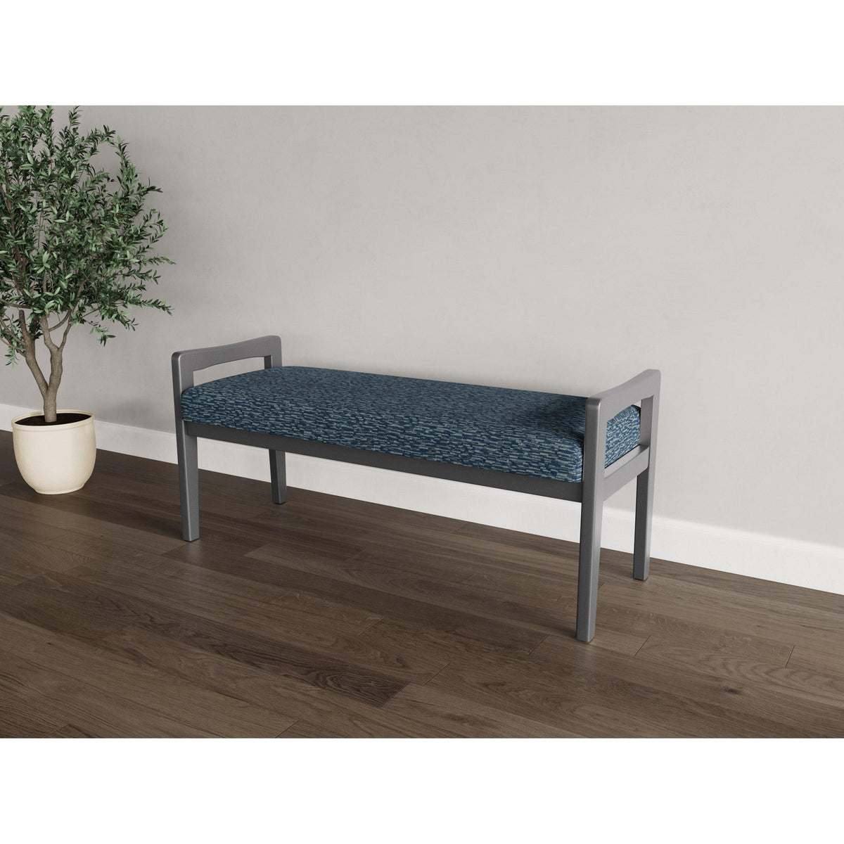 Weston Waiting Reception 2 Seat Bench Wood Frame