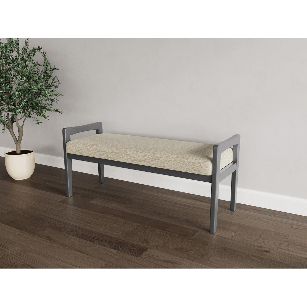 Weston Waiting Reception 2 Seat Bench Wood Frame