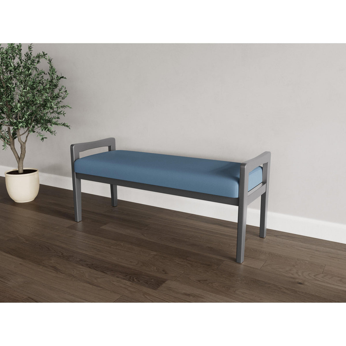 Weston Waiting Reception 2 Seat Bench Wood Frame