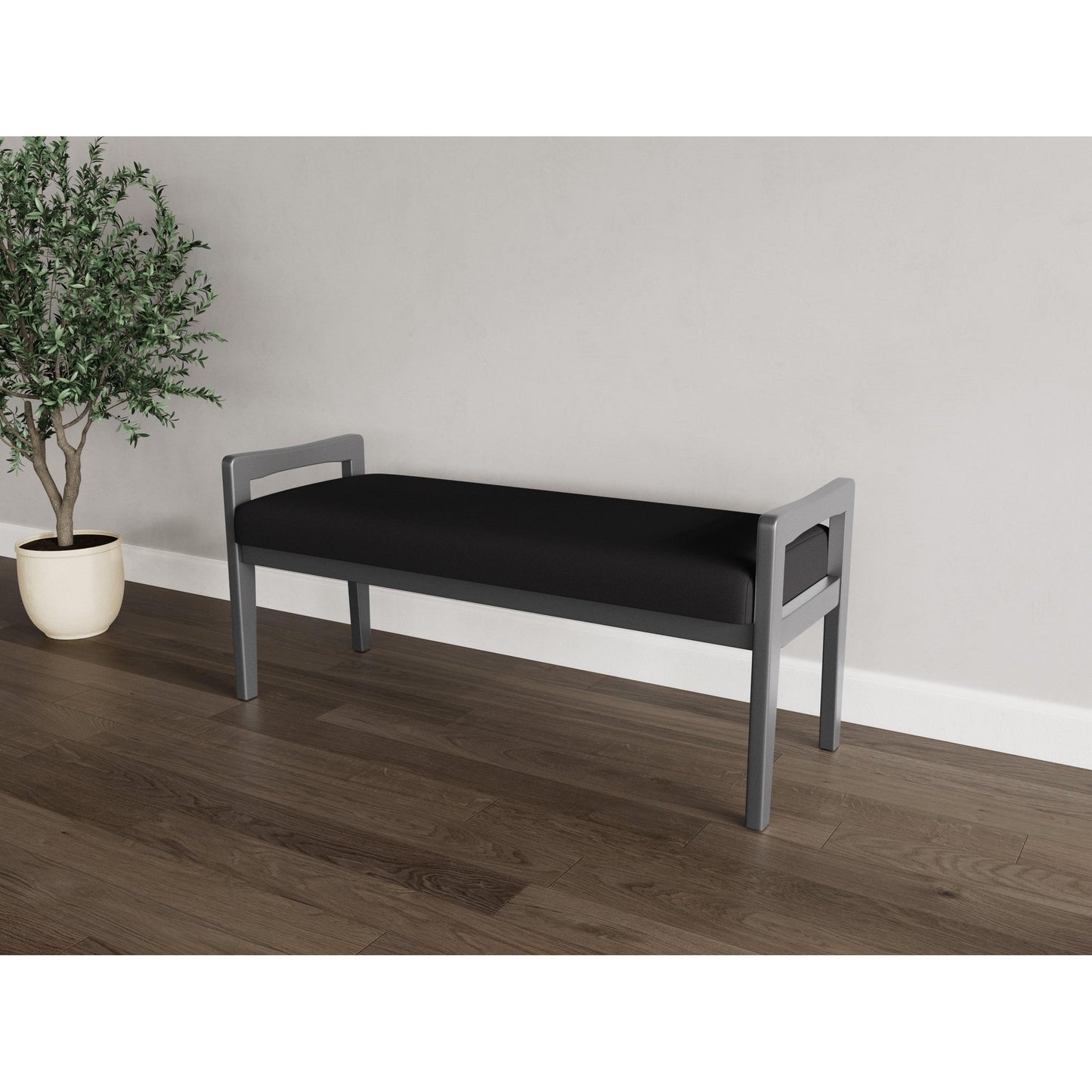 Weston Waiting Reception 2 Seat Bench Wood Frame