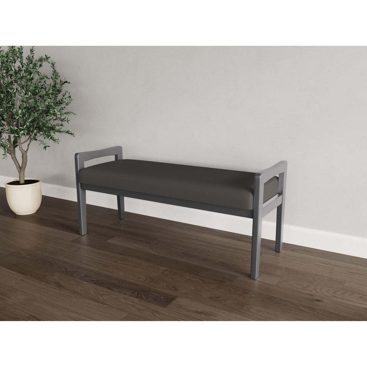 Weston Waiting Reception 2 Seat Bench Wood Frame
