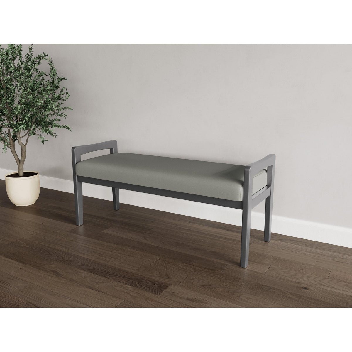 Weston Waiting Reception 2 Seat Bench Wood Frame