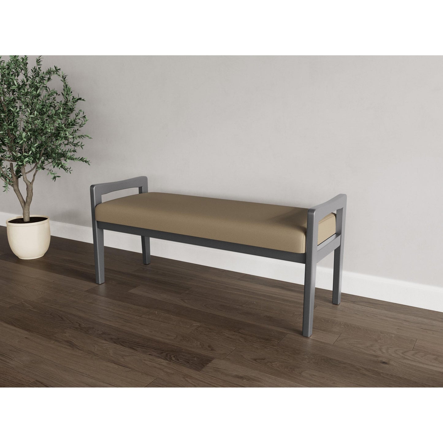 Weston Waiting Reception 2 Seat Bench Wood Frame