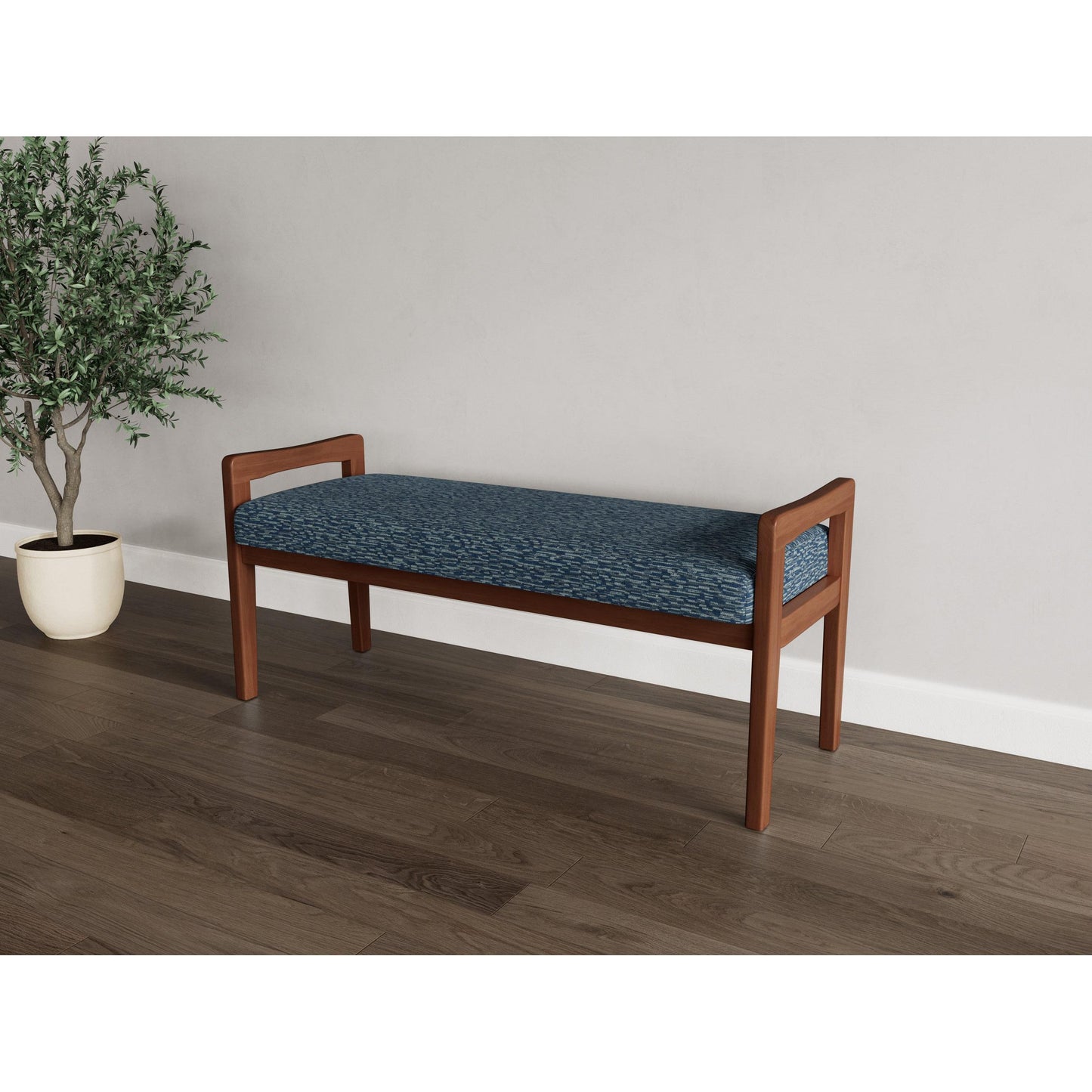 Weston Waiting Reception 2 Seat Bench Wood Frame