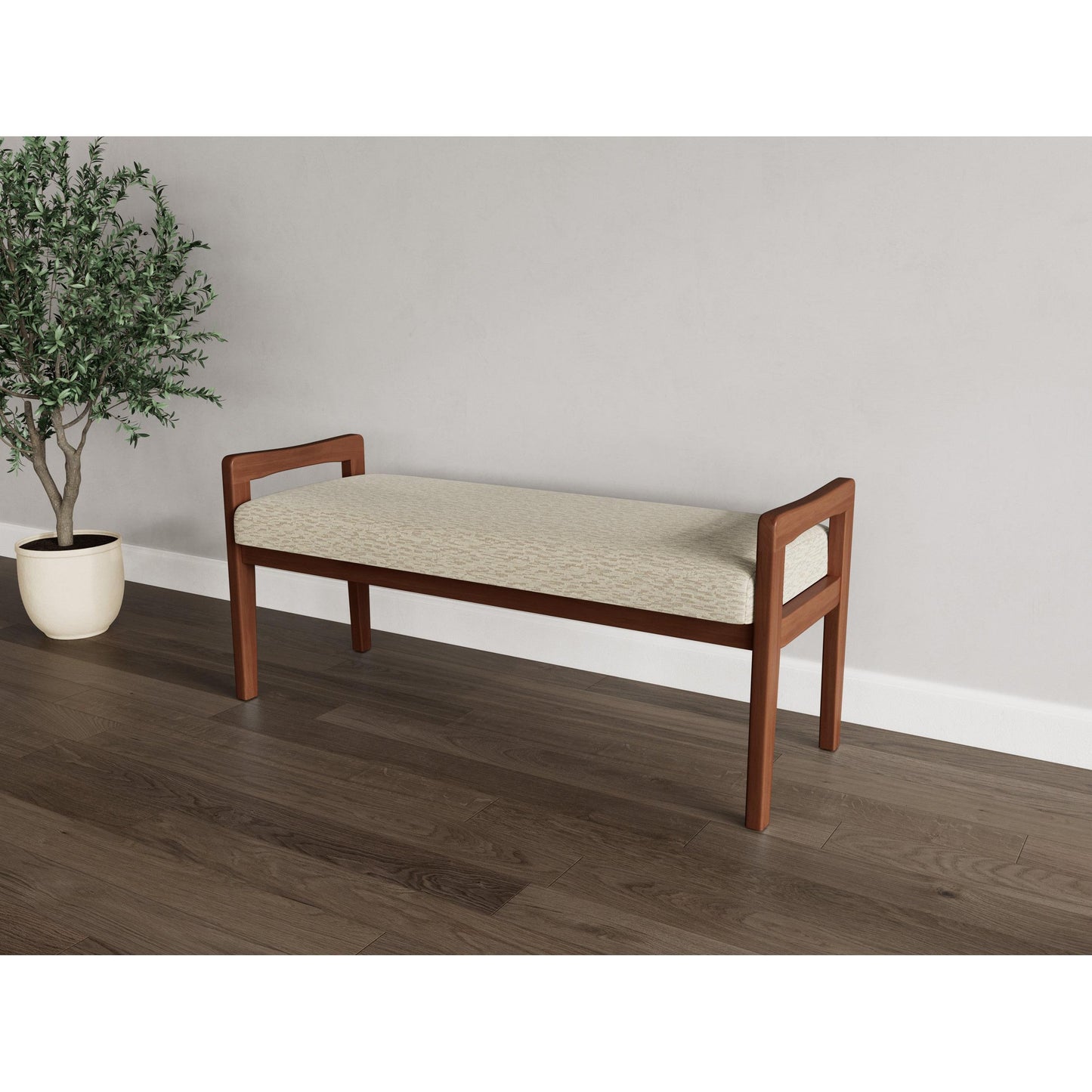 Weston Waiting Reception 2 Seat Bench Wood Frame