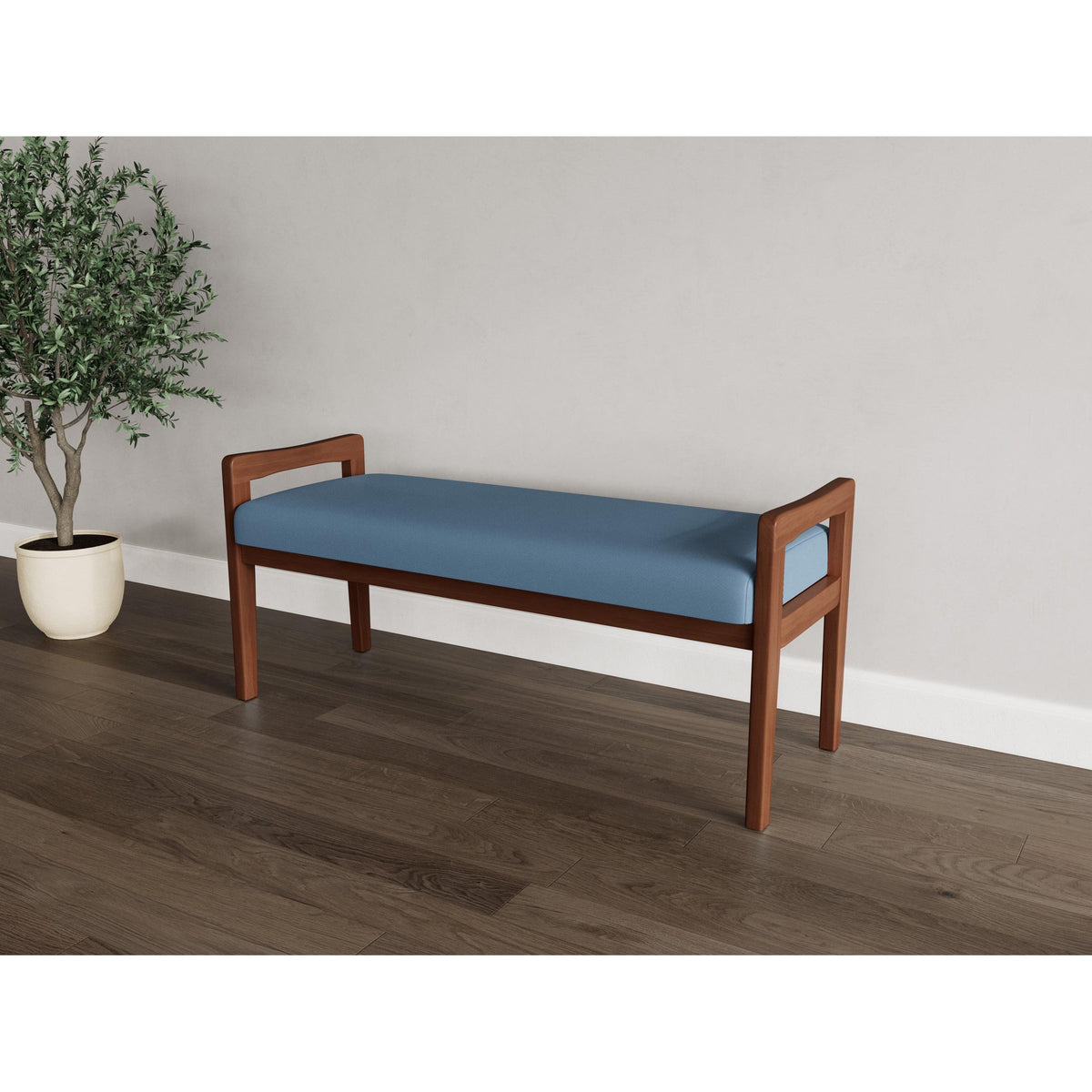 Weston Waiting Reception 2 Seat Bench Wood Frame