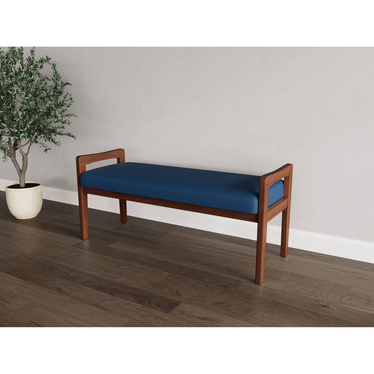 Weston Waiting Reception 2 Seat Bench Wood Frame