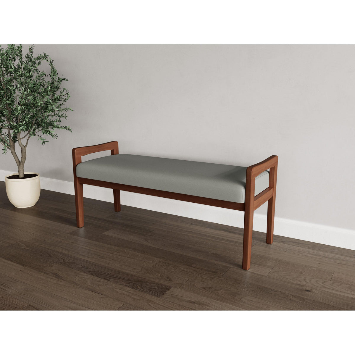 Weston Waiting Reception 2 Seat Bench Wood Frame