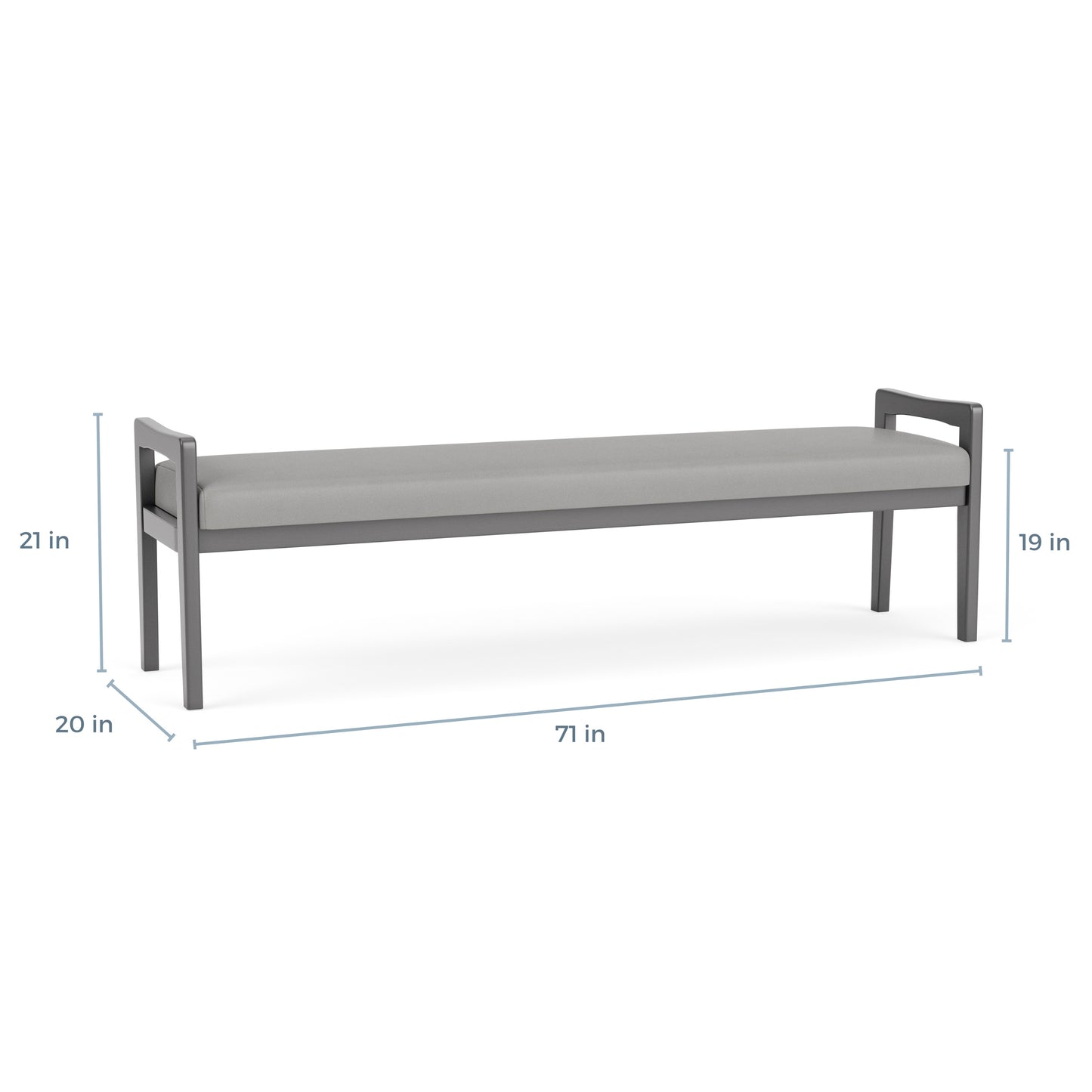 Weston Waiting Reception 3 Seat Bench Wood Frame