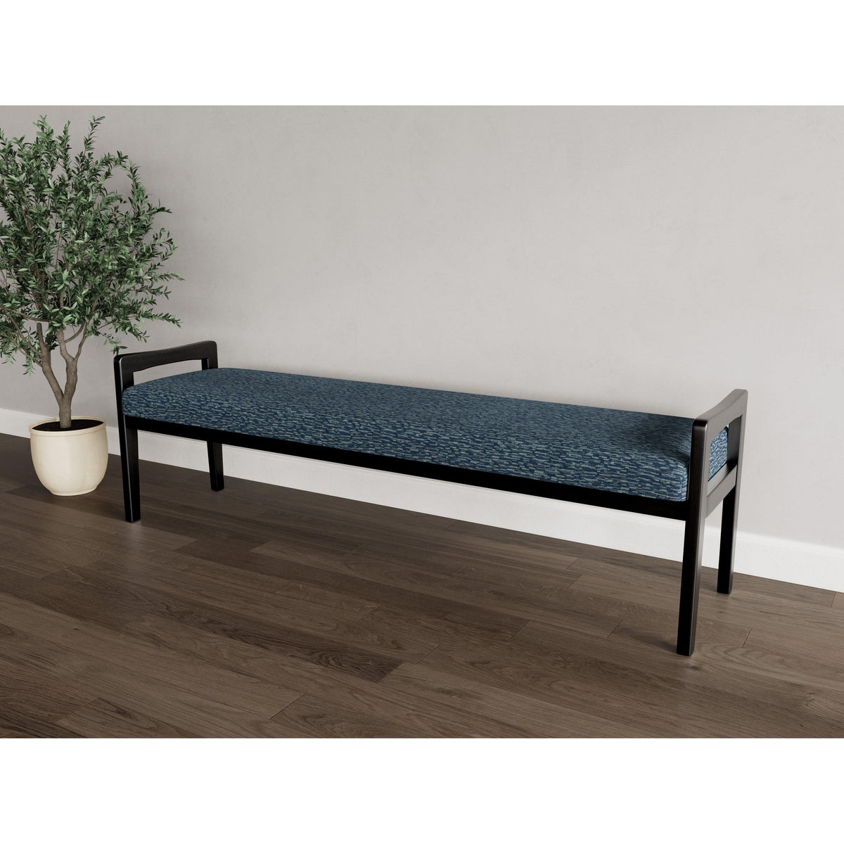 Weston Waiting Reception 3 Seat Bench Wood Frame