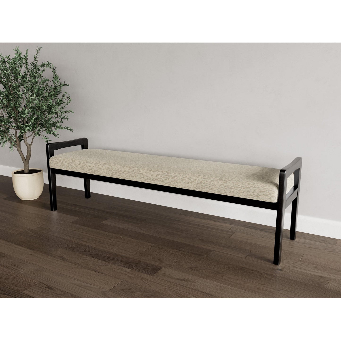 Weston Waiting Reception 3 Seat Bench Wood Frame