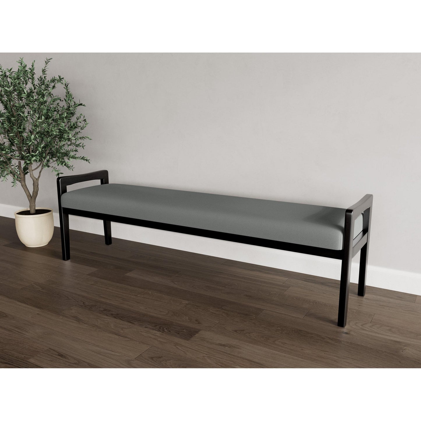 Weston Waiting Reception 3 Seat Bench Wood Frame