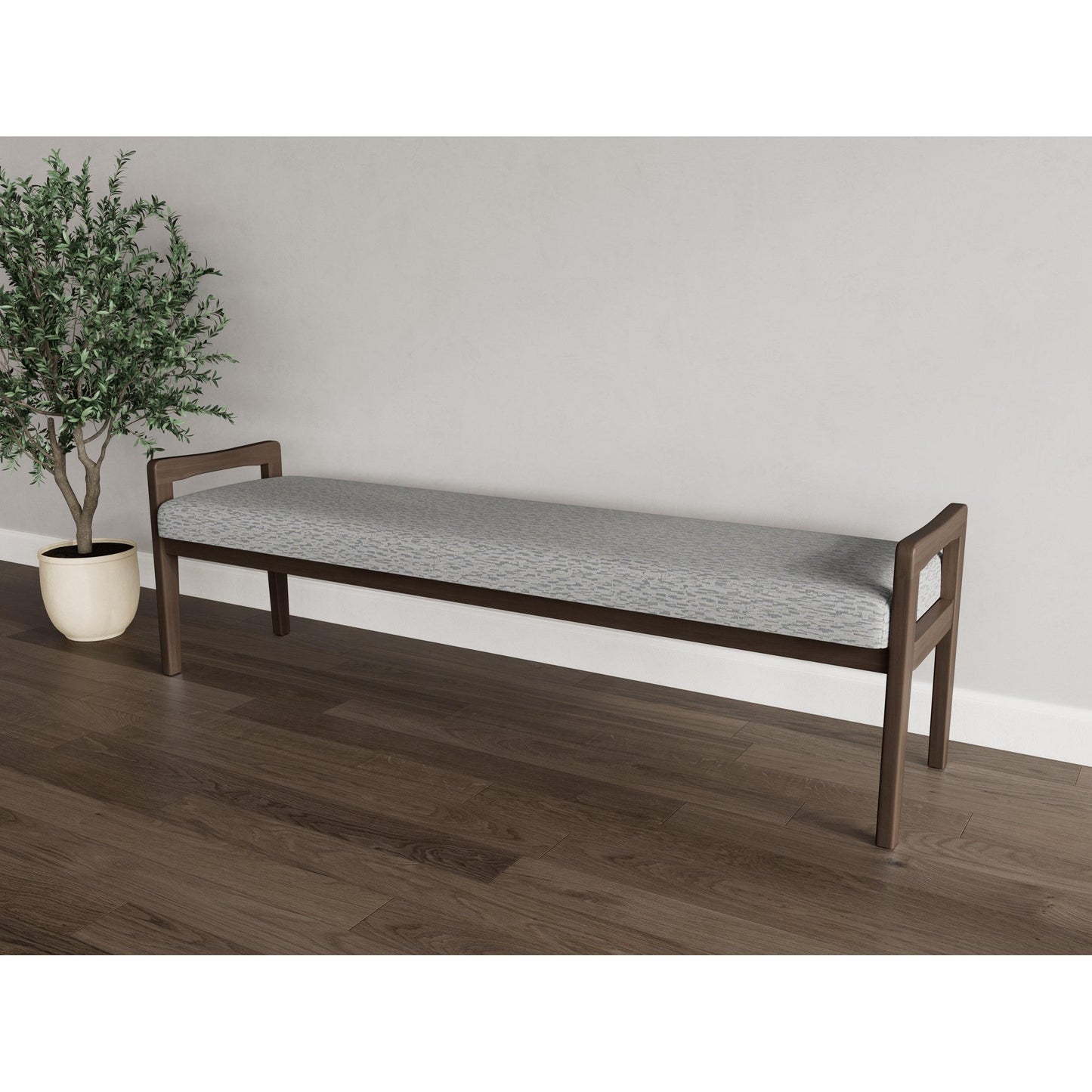 Weston Waiting Reception 3 Seat Bench Wood Frame