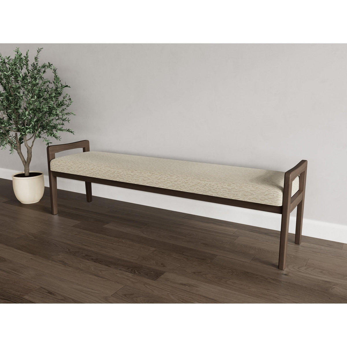 Weston Waiting Reception 3 Seat Bench Wood Frame