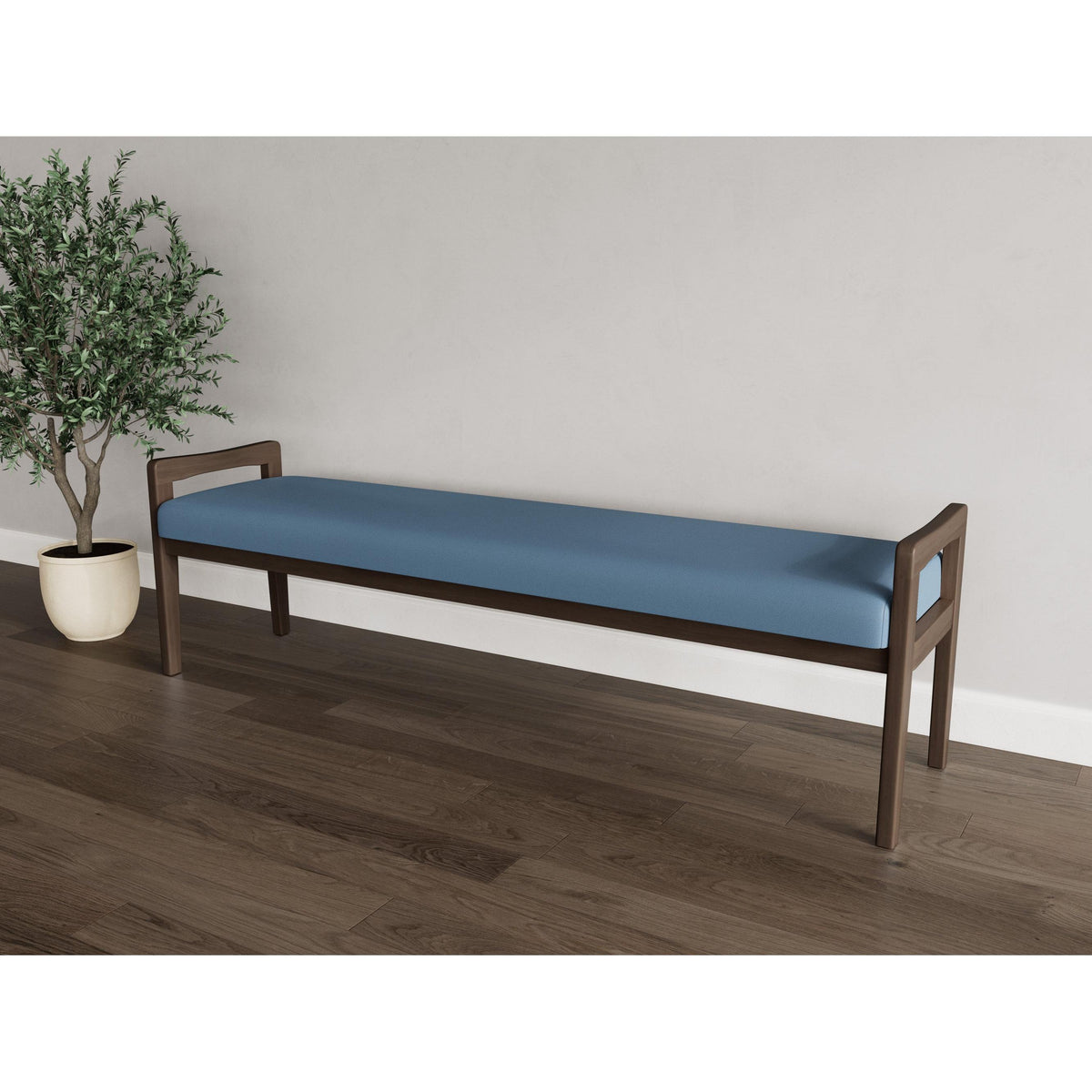 Weston Waiting Reception 3 Seat Bench Wood Frame