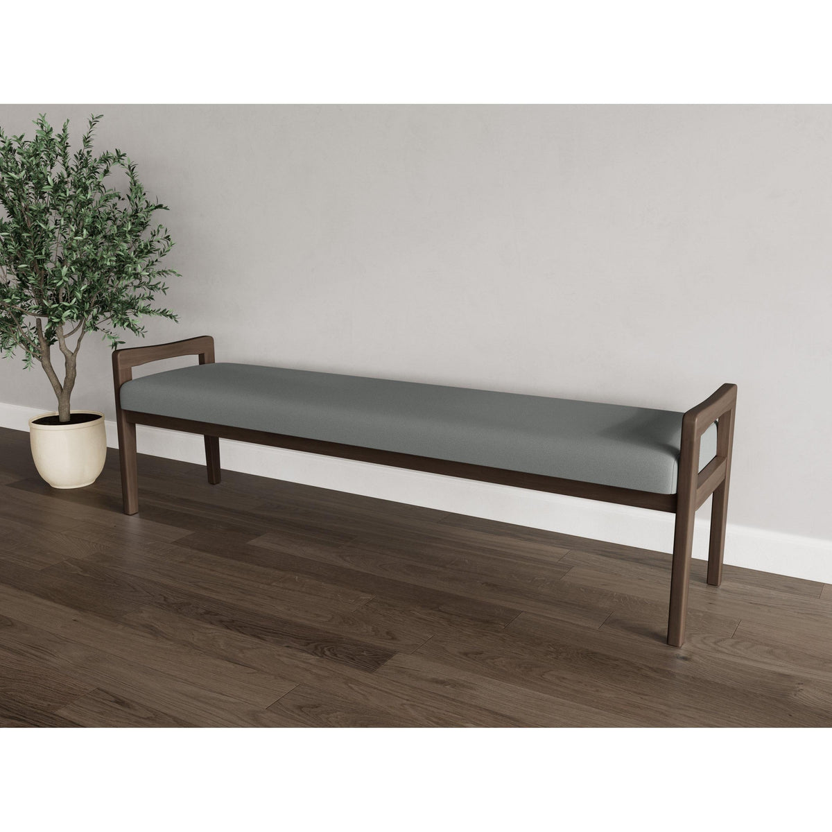 Weston Waiting Reception 3 Seat Bench Wood Frame