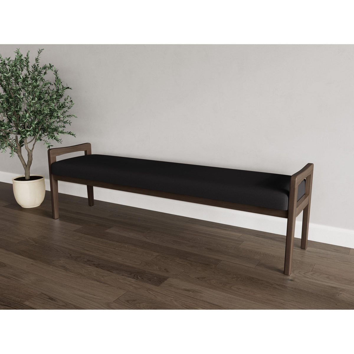 Weston Waiting Reception 3 Seat Bench Wood Frame