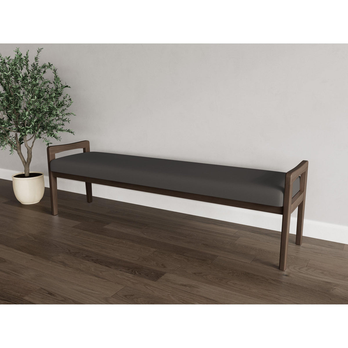 Weston Waiting Reception 3 Seat Bench Wood Frame