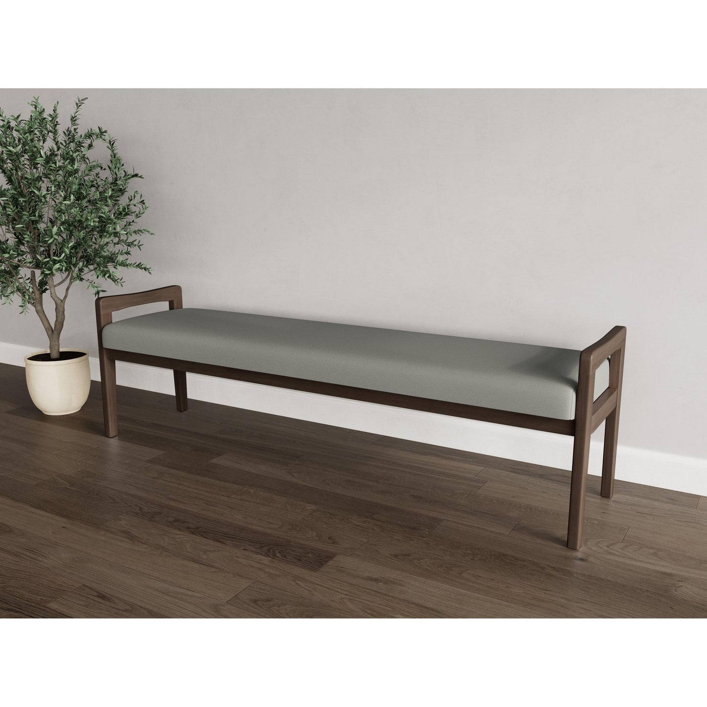 Weston Waiting Reception 3 Seat Bench Wood Frame