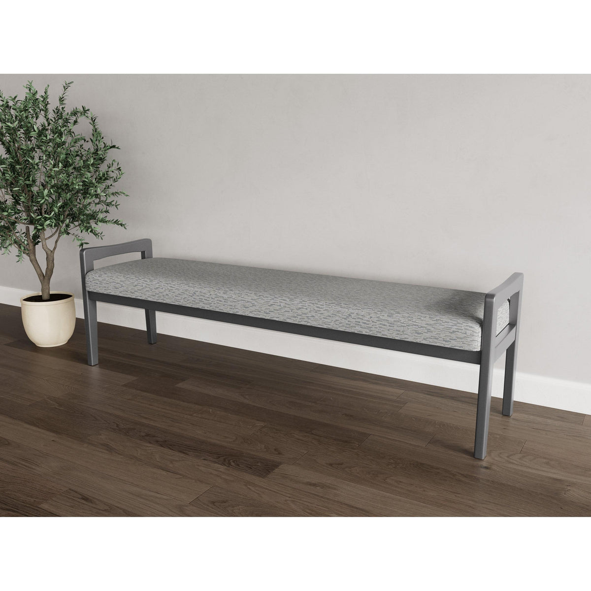 Weston Waiting Reception 3 Seat Bench Wood Frame