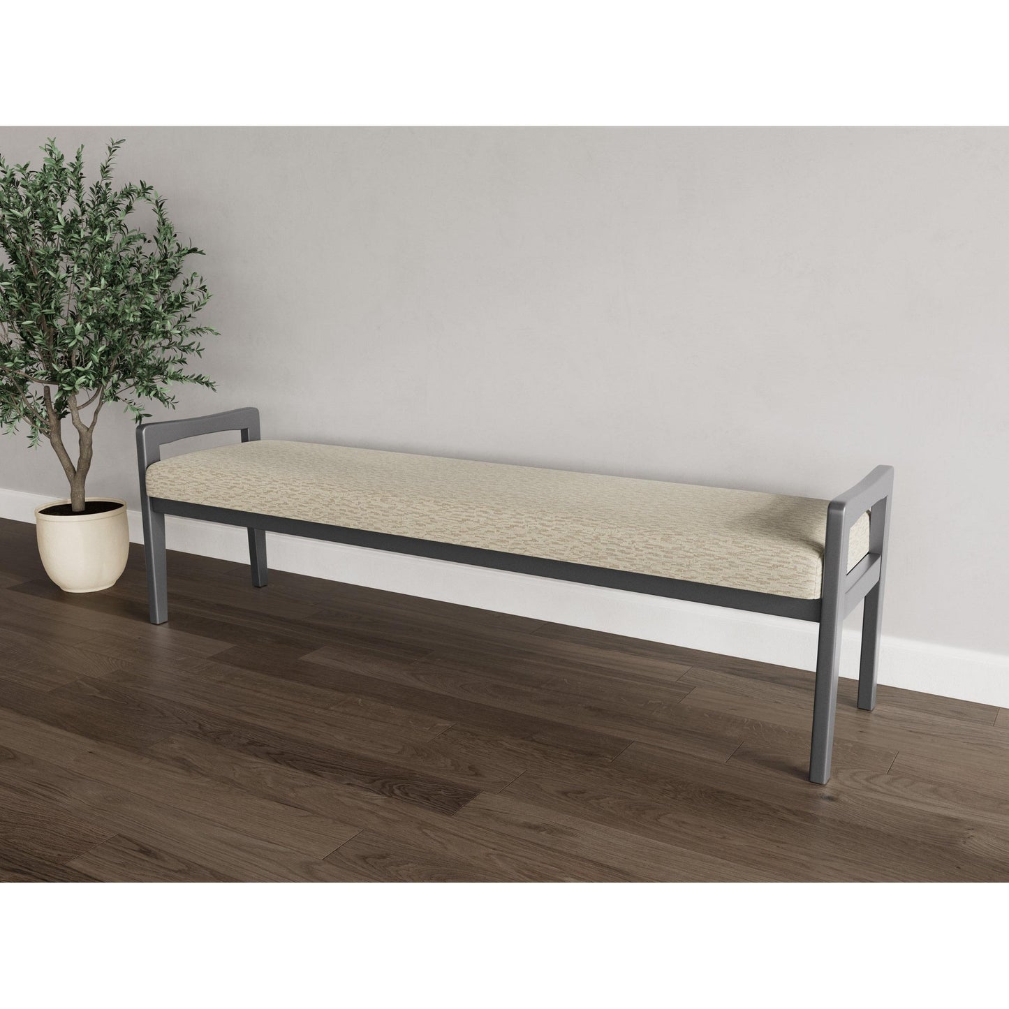 Weston Waiting Reception 3 Seat Bench Wood Frame