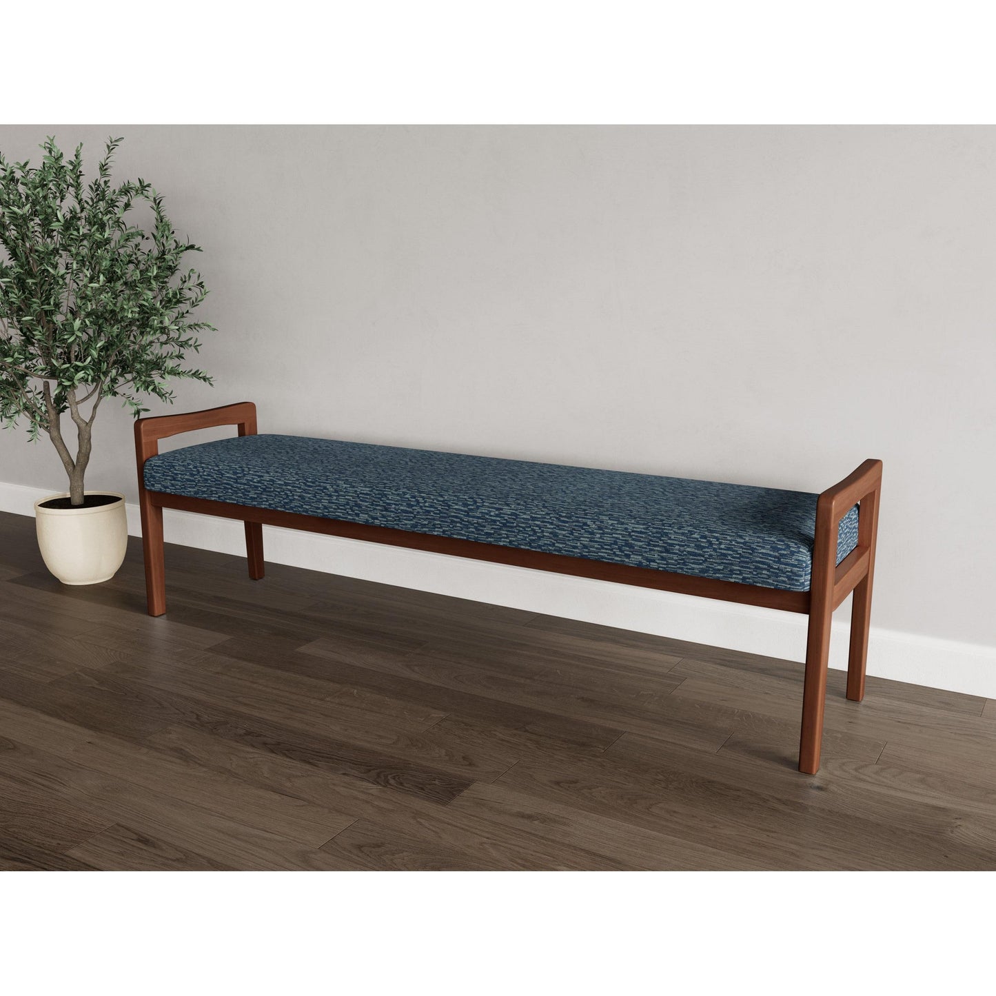 Weston Waiting Reception 3 Seat Bench Wood Frame
