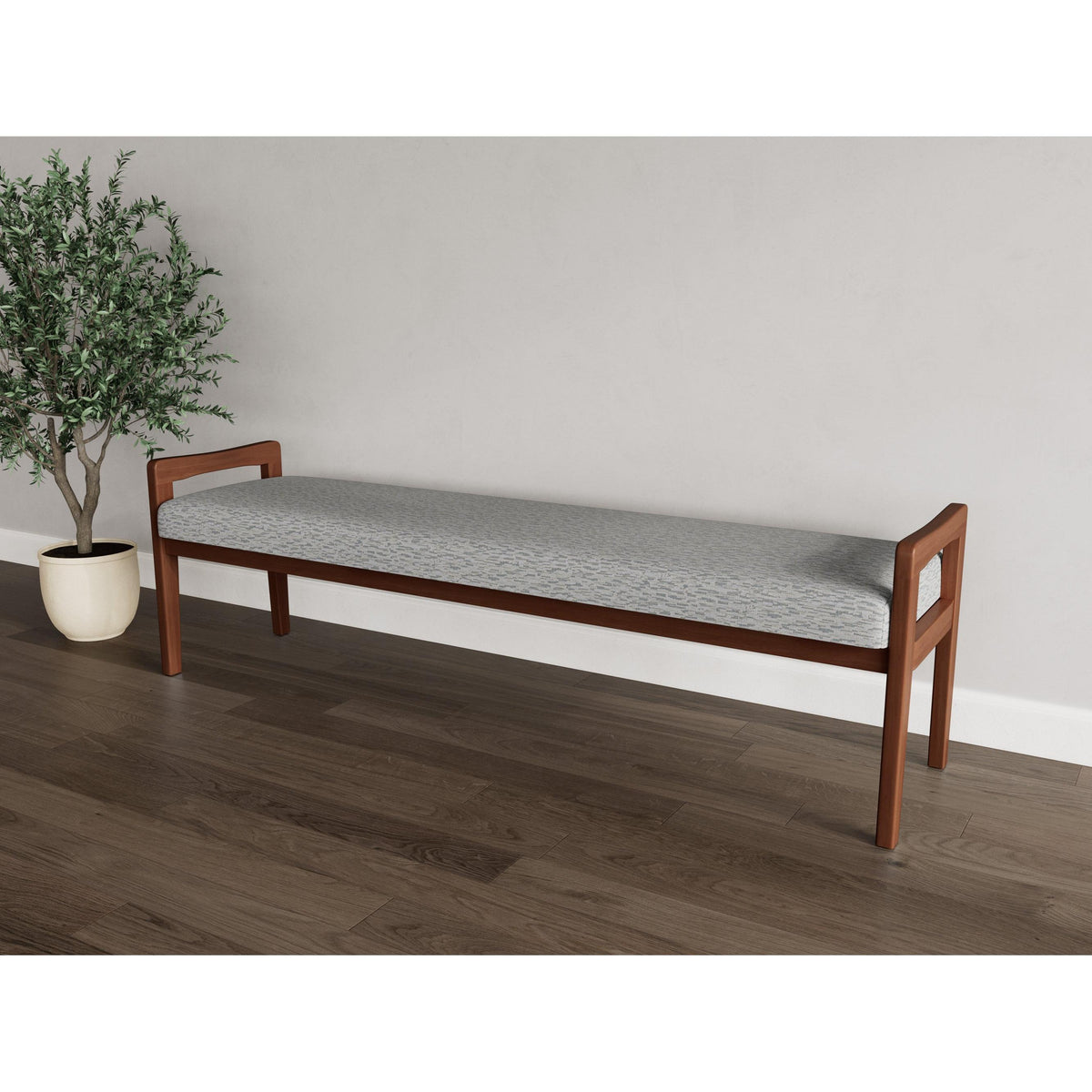 Weston Waiting Reception 3 Seat Bench Wood Frame