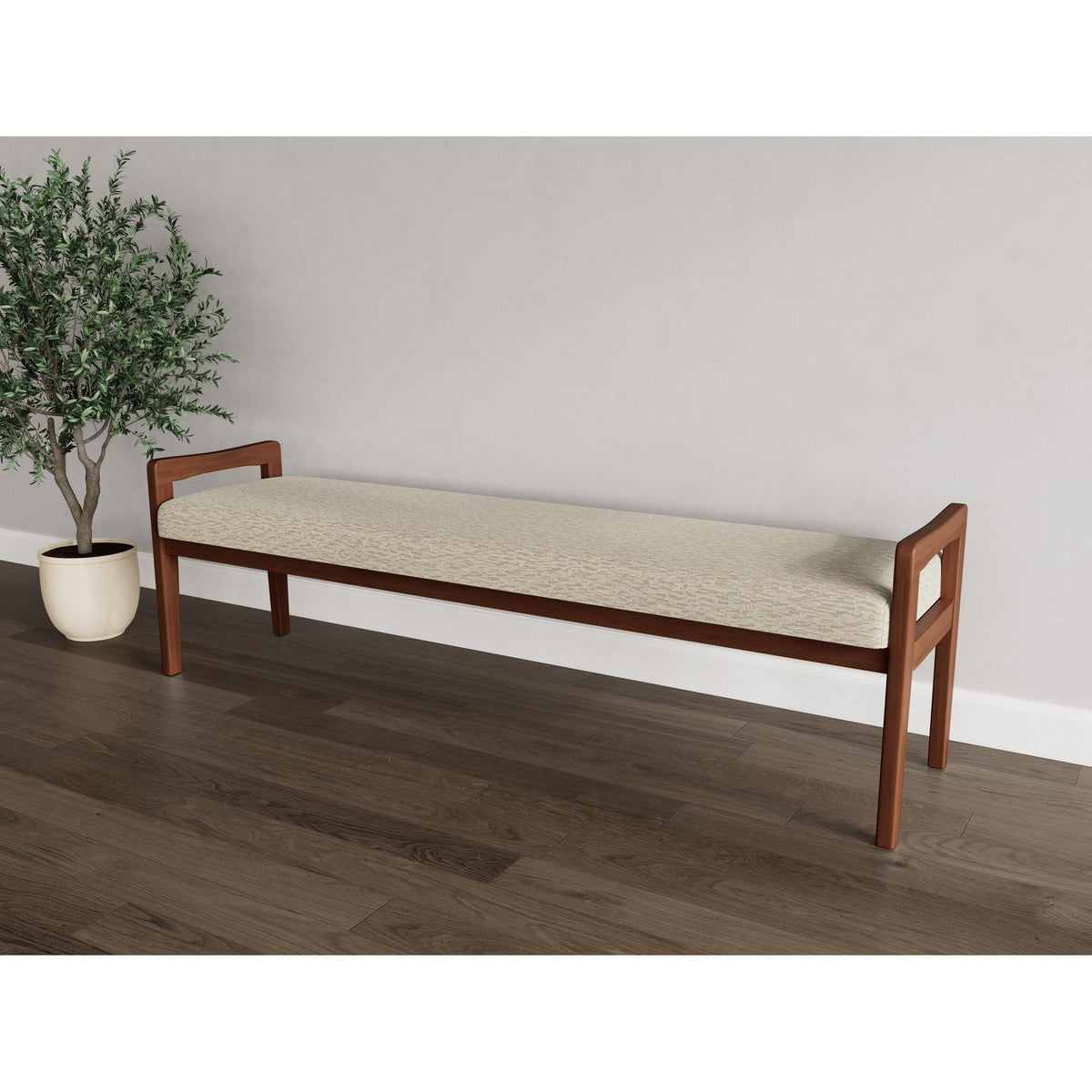 Weston Waiting Reception 3 Seat Bench Wood Frame