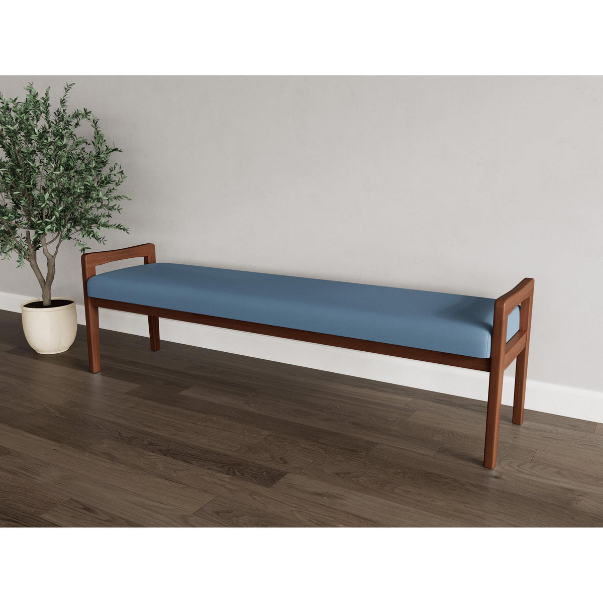 Weston Waiting Reception 3 Seat Bench Wood Frame