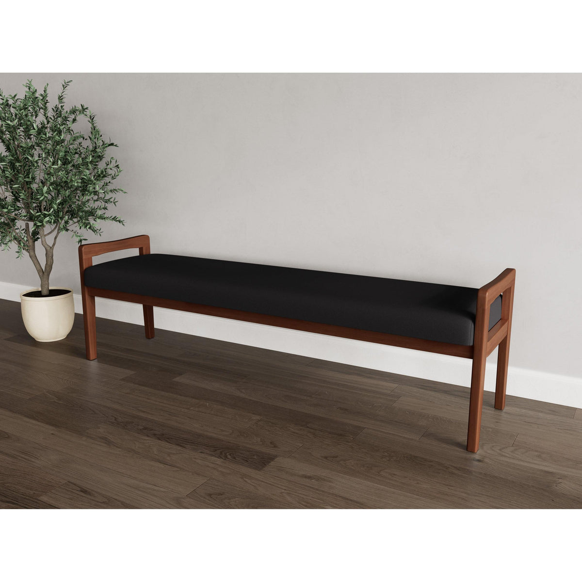Weston Waiting Reception 3 Seat Bench Wood Frame