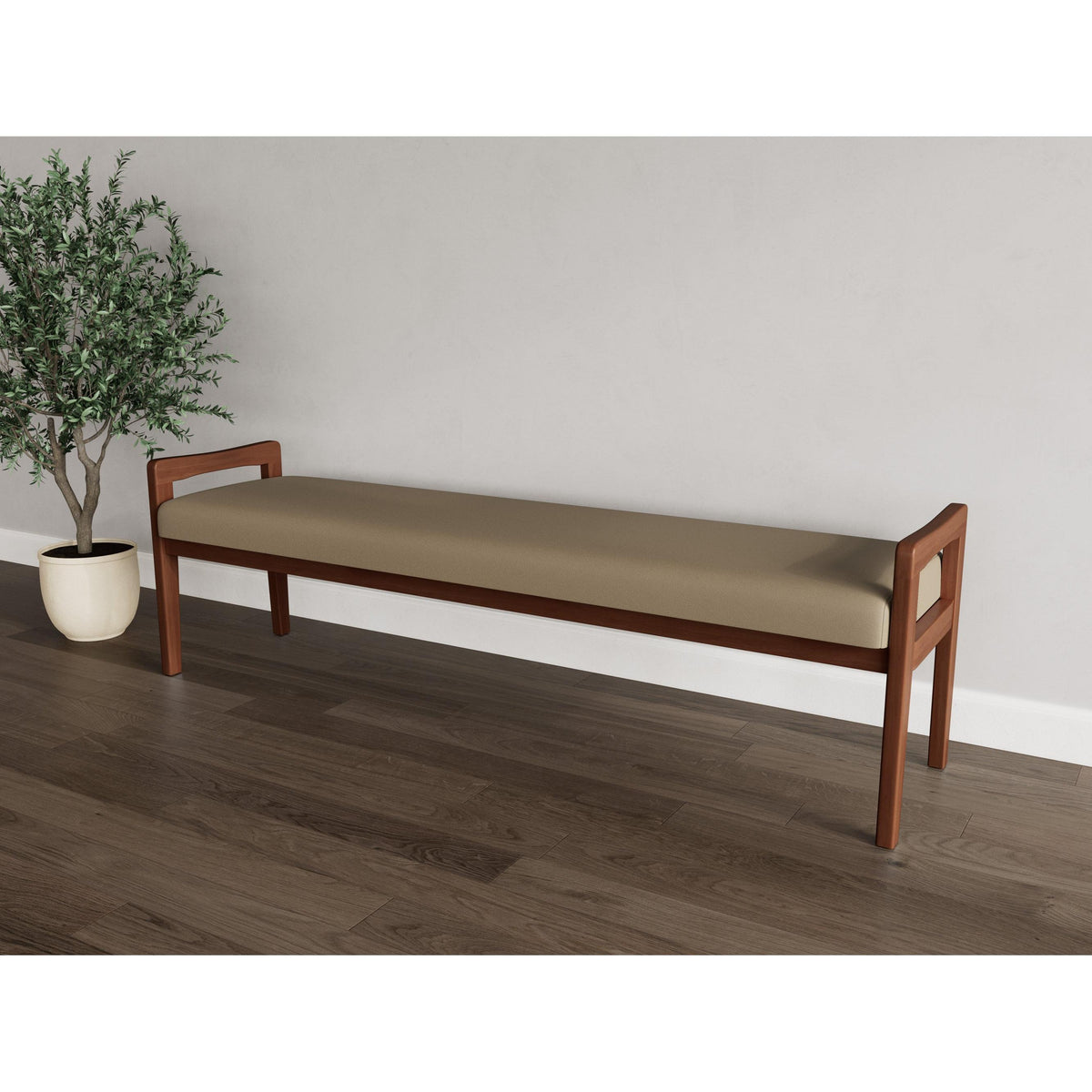 Weston Waiting Reception 3 Seat Bench Wood Frame