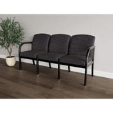 Weston Waiting Reception 3 Seat Tandem Seating Wood Frame No Center Arms