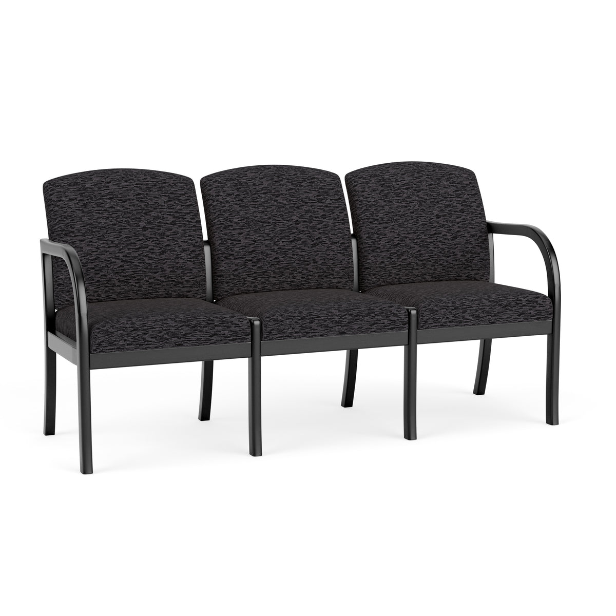 Weston Waiting Reception 3 Seat Tandem Seating Wood Frame No Center Arms