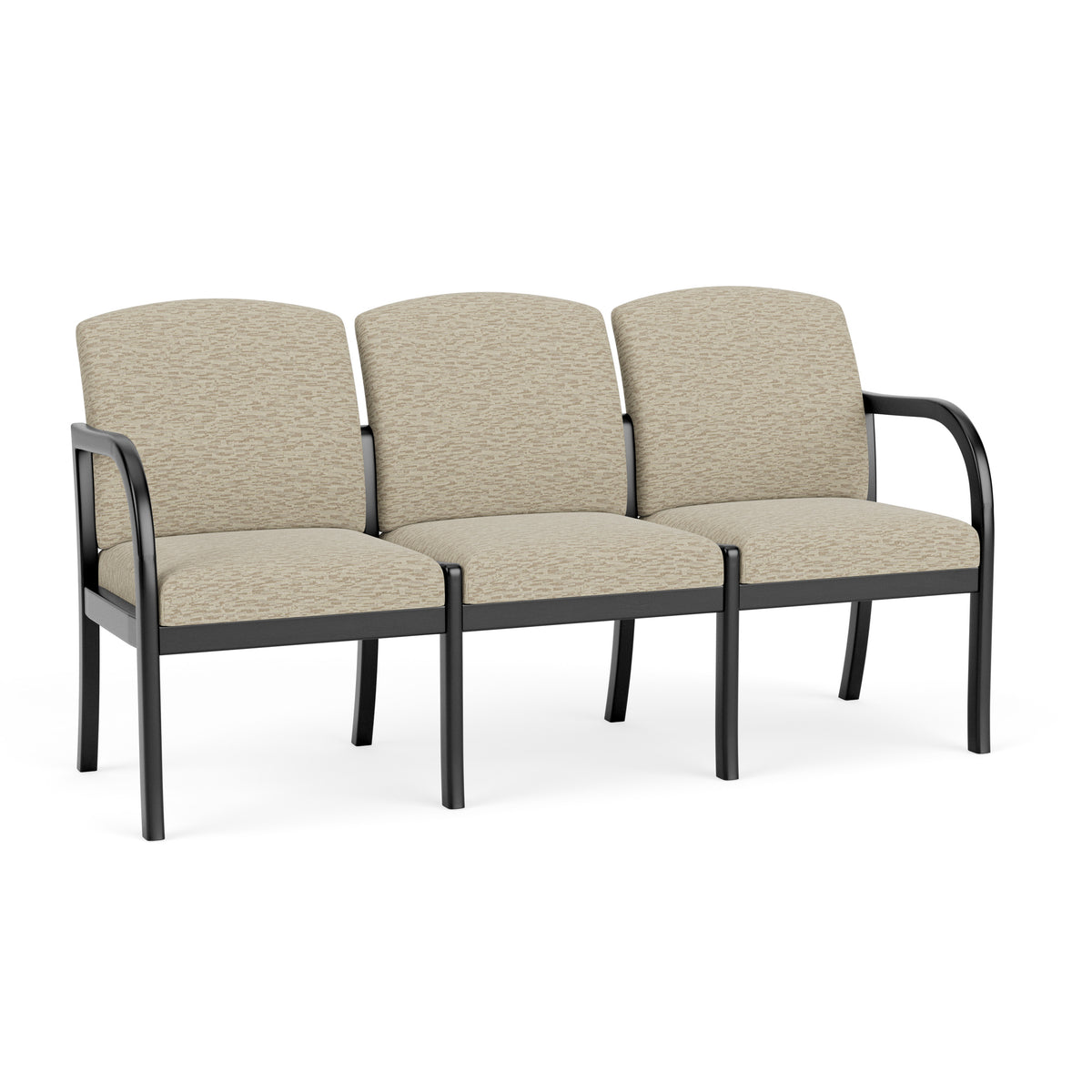 Weston Waiting Reception 3 Seat Tandem Seating Wood Frame No Center Arms