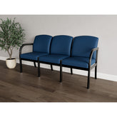 Weston Waiting Reception 3 Seat Tandem Seating Wood Frame No Center Arms