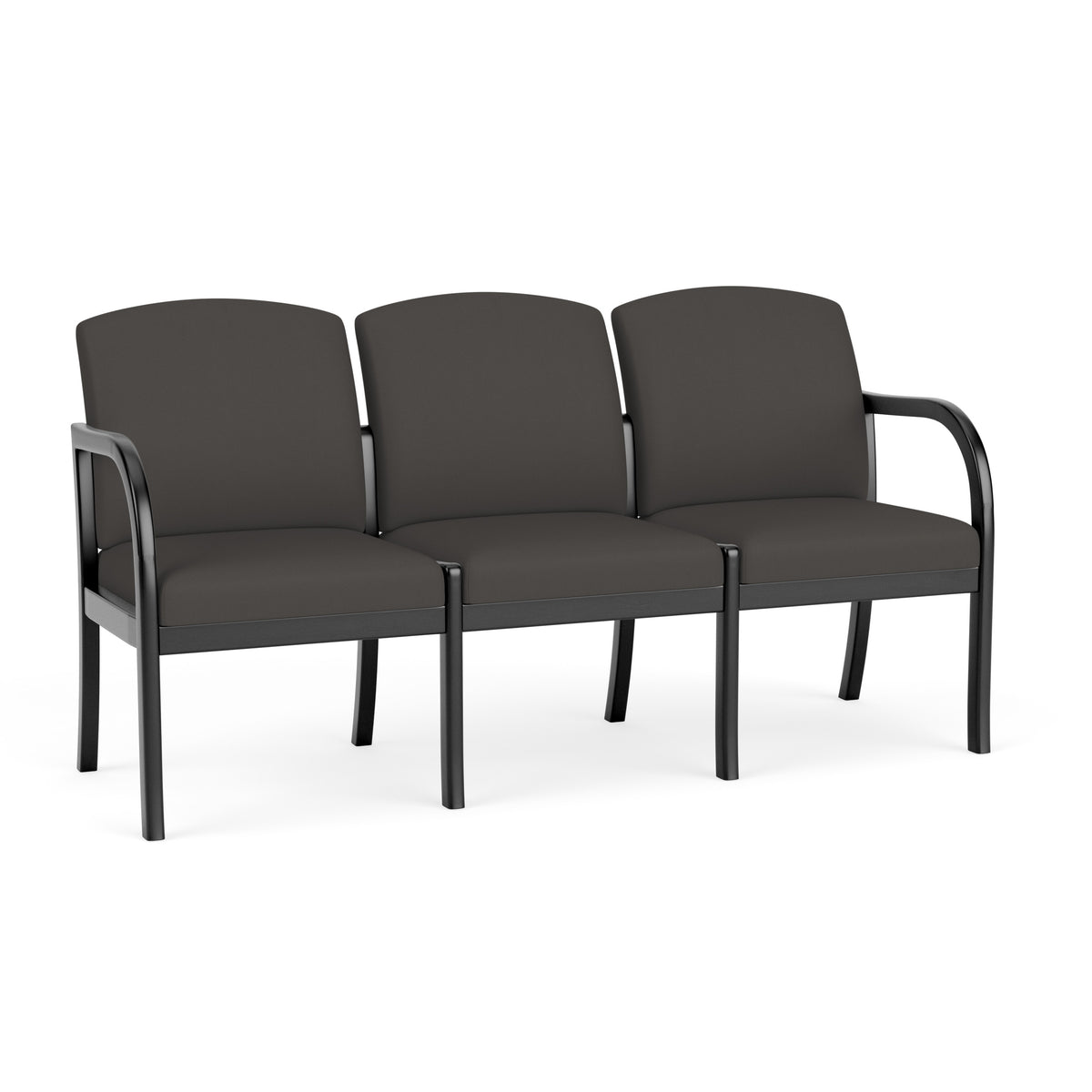 Weston Waiting Reception 3 Seat Tandem Seating Wood Frame No Center Arms