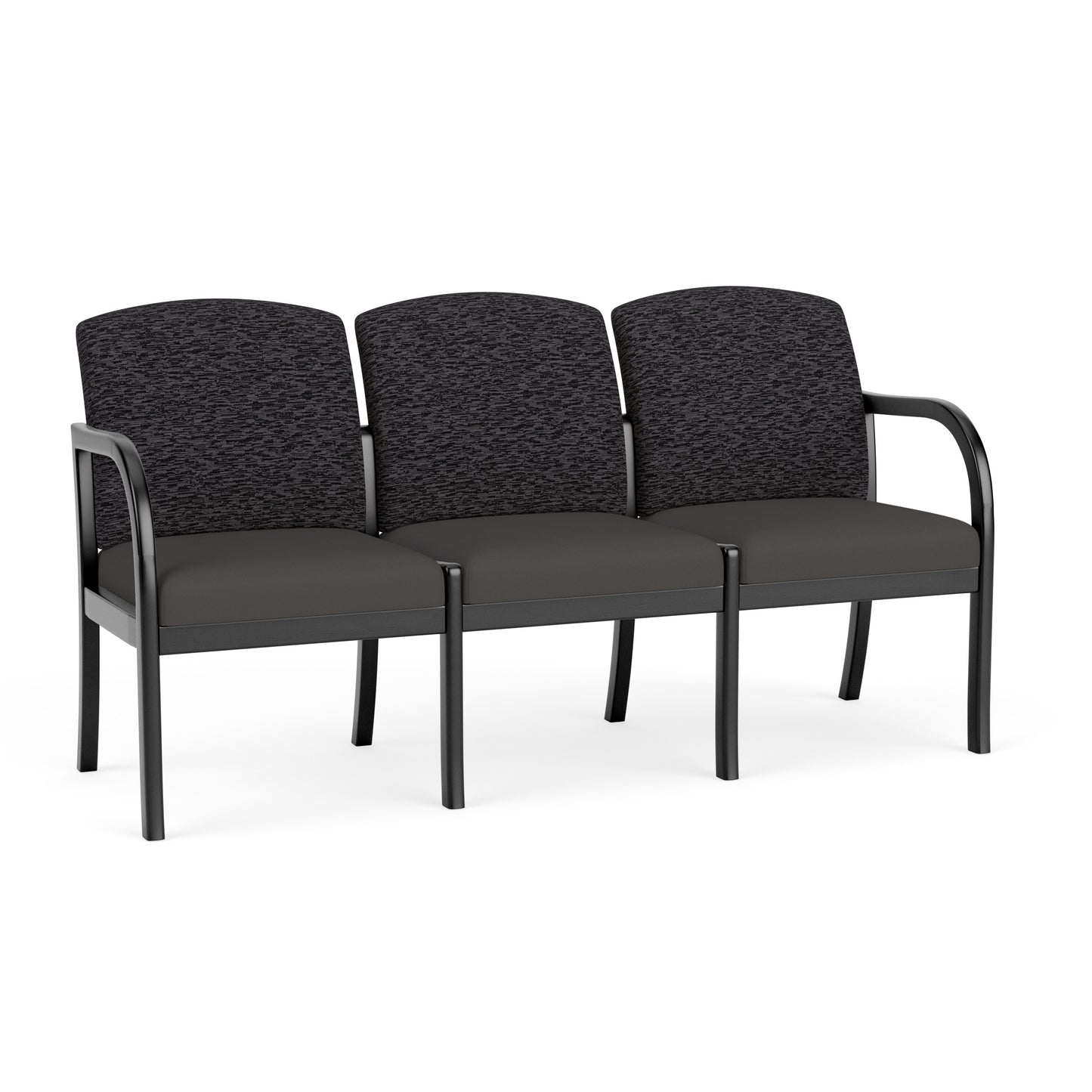 Weston Waiting Reception 3 Seat Tandem Seating Wood Frame No Center Arms