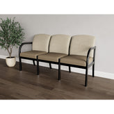 Weston Waiting Reception 3 Seat Tandem Seating Wood Frame No Center Arms