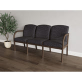 Weston Waiting Reception 3 Seat Tandem Seating Wood Frame No Center Arms