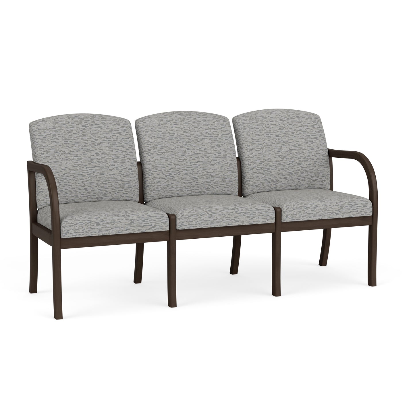 Weston Waiting Reception 3 Seat Tandem Seating Wood Frame No Center Arms