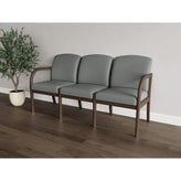 Weston Waiting Reception 3 Seat Tandem Seating Wood Frame No Center Arms