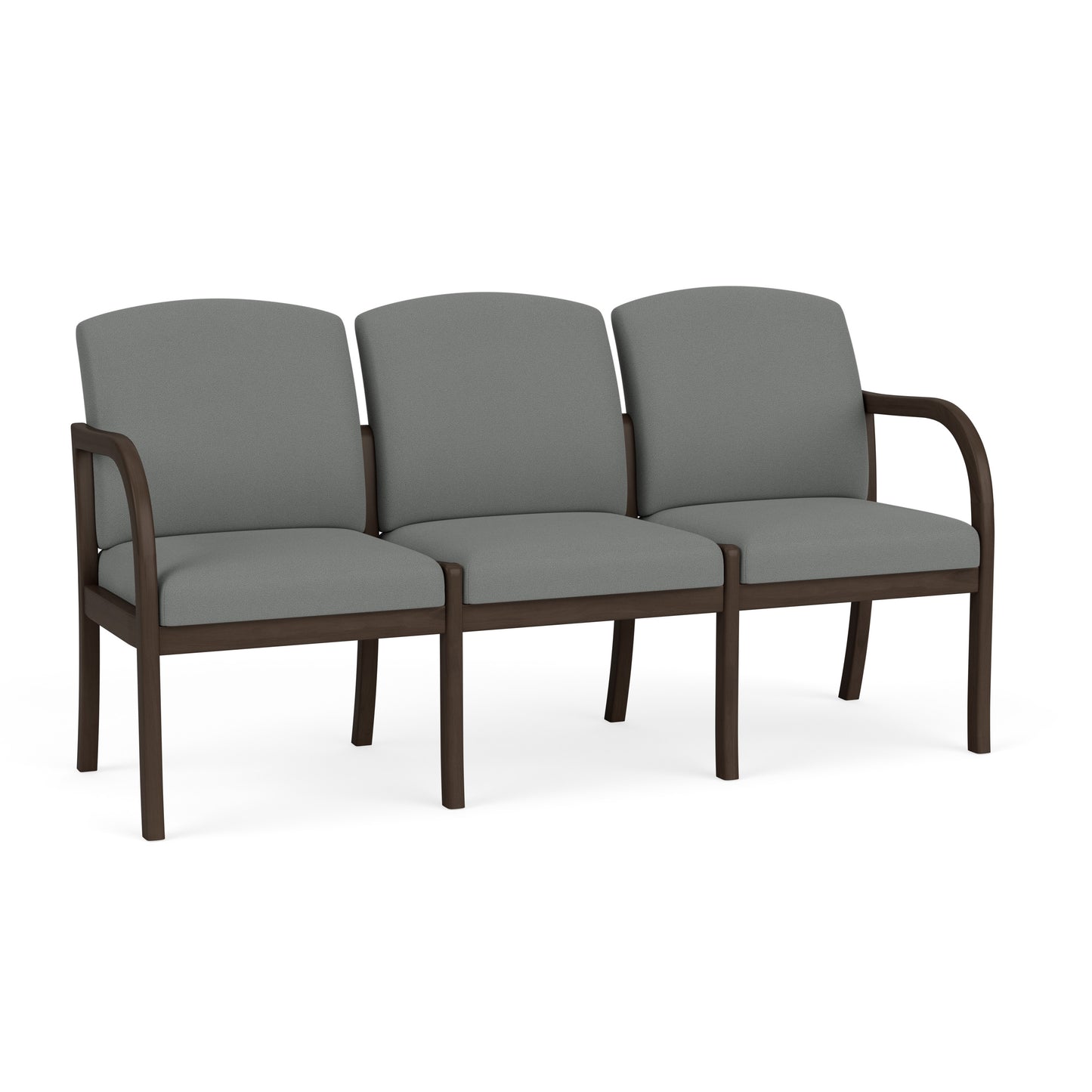 Weston Waiting Reception 3 Seat Tandem Seating Wood Frame No Center Arms