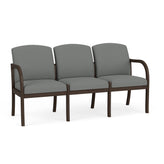Weston Waiting Reception 3 Seat Tandem Seating Wood Frame No Center Arms