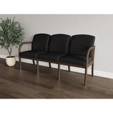 Weston Waiting Reception 3 Seat Tandem Seating Wood Frame No Center Arms